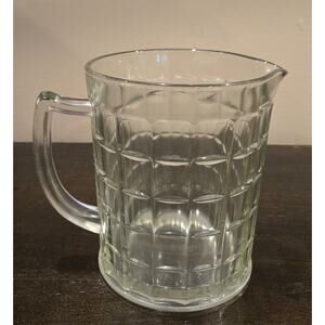 VTG Hazel Atlas Clear 36 Oz Depression Glass Pitcher Many Windows Mid Century